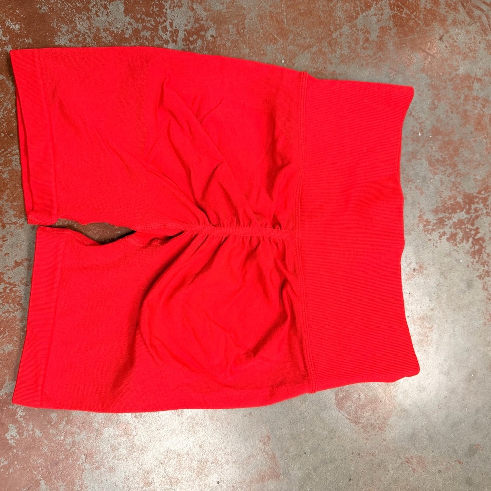 Bright Red High-Waisted Shorts